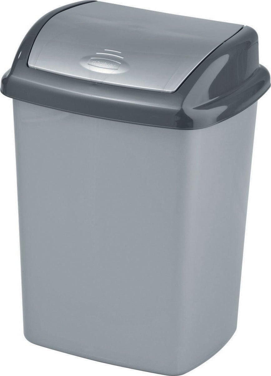 Curver Vuilnisbak met scharnierend deksel, 25 liter, grijs