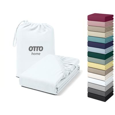 Spannbettlaken OTTO HOME "Cremona Baumwolle-Elasthan", weiß, B:90cm L:200cm, Zwirn-Jersey (220g/m²), Obermaterial: 96% Baumwolle, 4% Elasthan, Bettlaken, Spannbettlaken, NEU bis 30 cm Höhe, Bettlaken in PREMIUM Qualität, auch Zwirn-Jersey