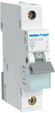 Hager Disjoncteur unipolaire C-6A, 6kA MCN106 (MCN106)
