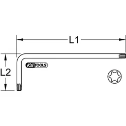 KS Tools Kugelkopf-Torx-Winkelstiftschlüssel, XL, farbig türkis - 151.4281 - türkis