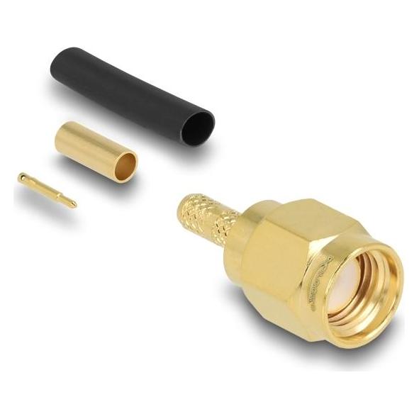 Delock SMA Stecker zum Crimpen RG-174 / RG-316mit passendem Schrumpfschlauch (91780)