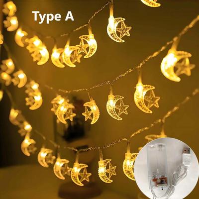 Shop Station Moon & Star LED String Lights USB & Battery Powered Fairy Lights For Bedroom, Wedding & Holiday Decor a
