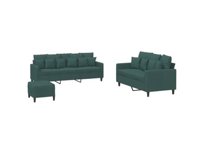 vidaXL Ensemble de canapés 3 pcs avec Coussins Vert foncé Velours