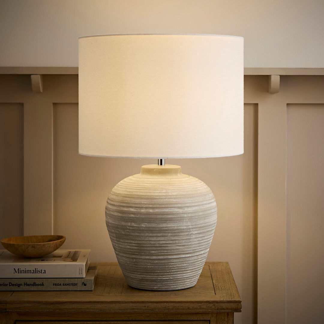 17 Stories Takefumi Ceramic Table Lamp Gray 54.5cm H x 36cm W x 36cm D