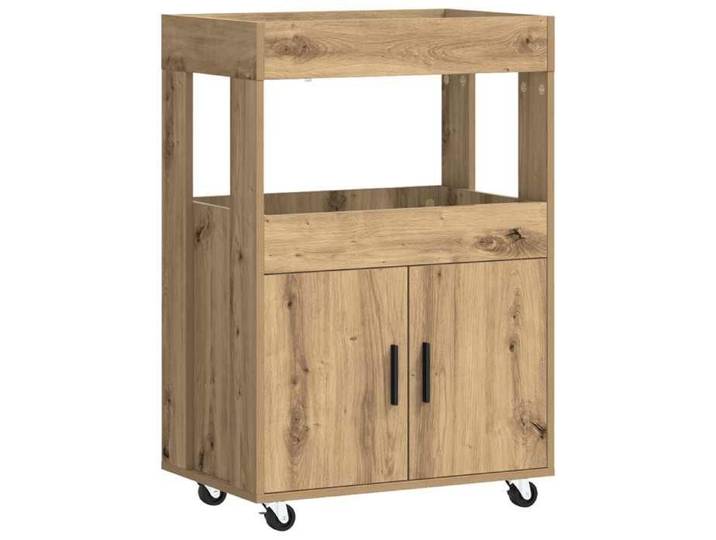 Elégance - Chic Meuble rangement - Chariot de Bar - Chêne artisanal - 60x39.5x89cm_0714034