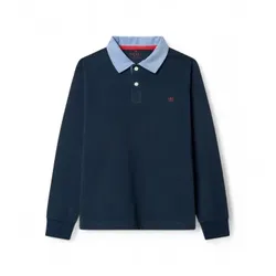 Hackett London für Jungen. HK5700004 Polo Rugby Country Club marineblau (9Años= 134cm), Lässig, Baumwolle, Langarm, Kinderbekleidung