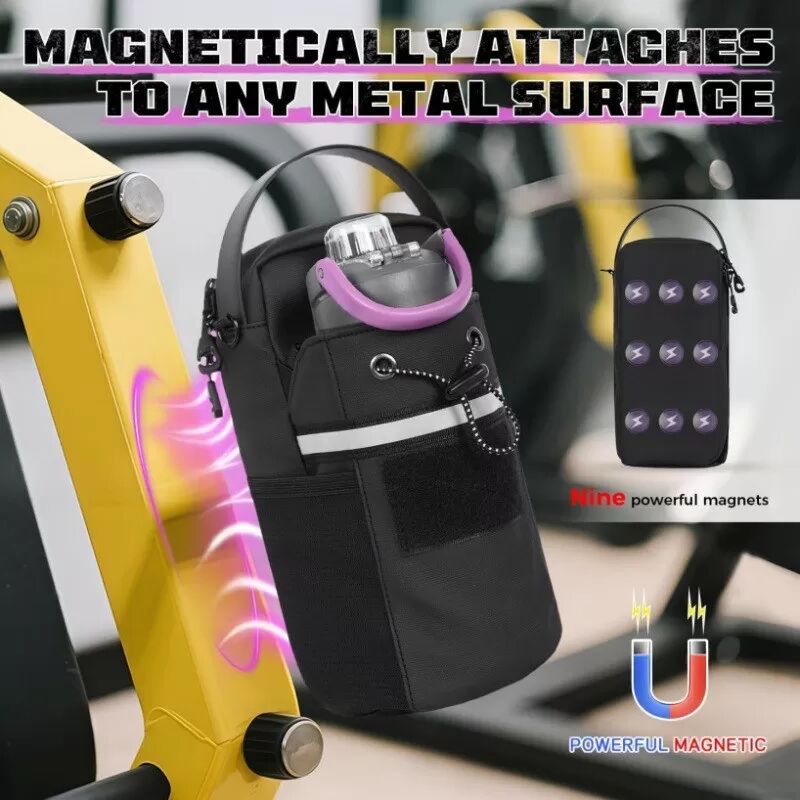 INF Tragbare Fitness-Wasserflasche Umhängetasche - Ideal für Outdoor-Aktivitäten Schwarz