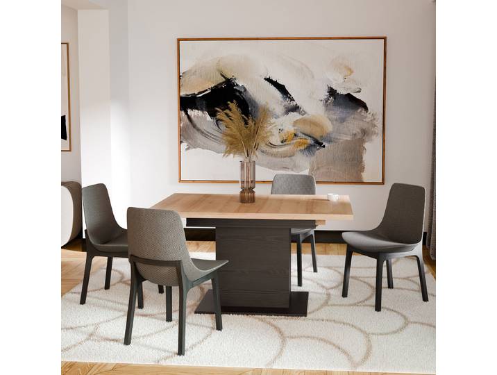 Ausziehbarer Esstisch Ludwig 140 x 76 x 90cm Schwarz/Braun