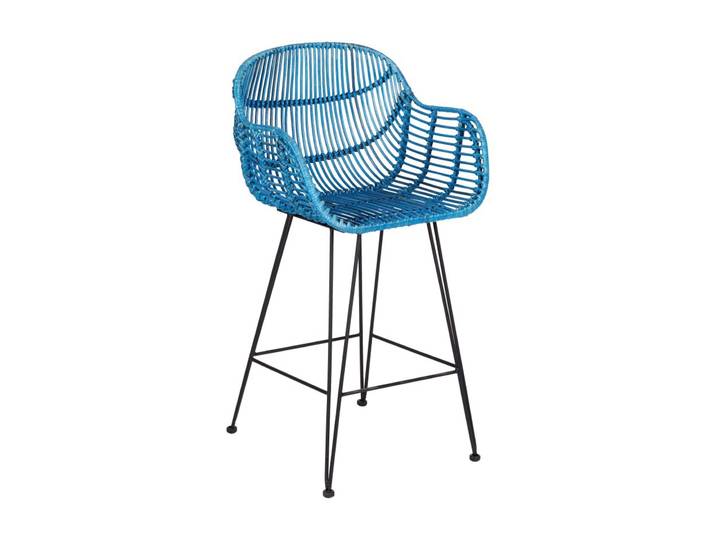 Oviala - Chaise haute de jardin en aluminium et rotin naturel avec accoudoirs