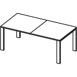 Pöttker, Tischplatte, CLASSIC Ausziehtischführung, Auszugslänge 1771 mm, 90 kg, Stahl verzinkt (177.10 x 103.10 cm)