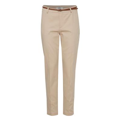 7/8-Hose OXMO "7/8-Hose OXDaisy", Damen, Gr. 40, N-Gr, braun (nomad), Obermaterial: 98% Baumwolle CO. 2% Elasthan EL., Hosen 7/8-Hose