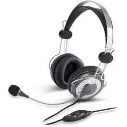 Genius Słuchawki z mikrofonem HS-04SU (31710045100) (Kabelgebunden), Kopfhörer, Silber, Grau