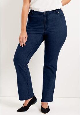 Plus Size Women's Curvie Fit Bootcut Jeans by June & Vie in Dark Blue (Size 26 W)