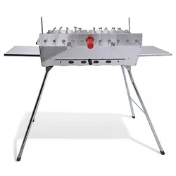 Grillpeter Mangal Edelstahl 2 mm Schaschlickgrill Set mit 11er Spießdreher
