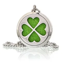 Aromatherapy Jewellery Necklace - Four Leaf Clover 30mm
