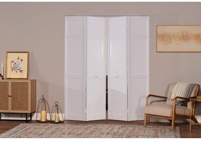 Pinecroft Seabrooke Shaker Style White PVC 72-inch Double Bifold Door