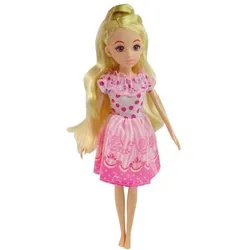 Lean Toys Puppe + Möbelset Bett Kleiderschrank Schminktisch