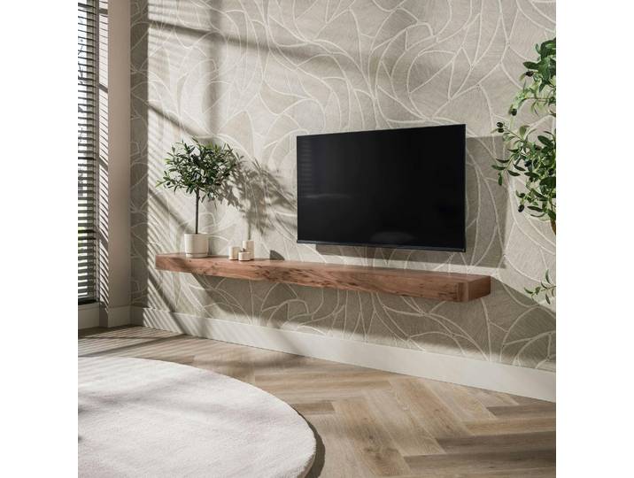 Etagère Murale Bois Foncé Plateau Épais 200 Cm Nako