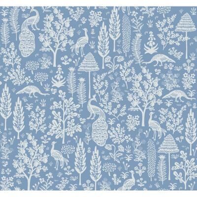 Rifle Paper Co.Menagerie Toile Light Blue Wallpaper