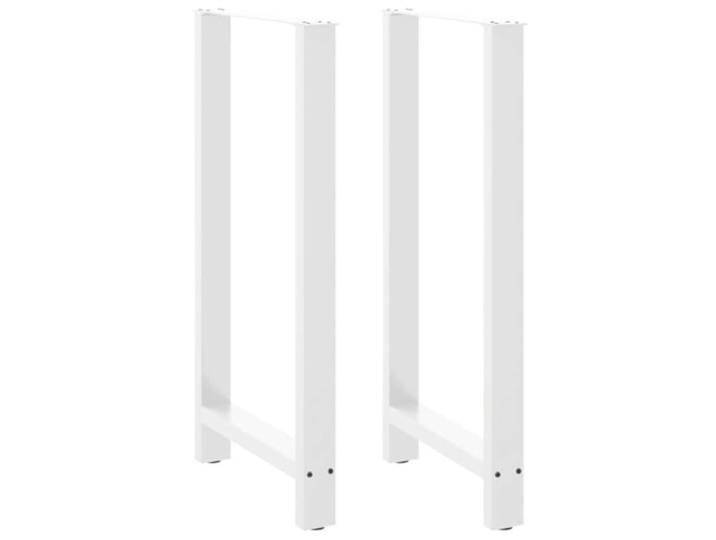 HGDFWRQW Bartischbeine 2er Set Stehtisch Kufen 60x111cm Weiß Stahl Robuste Kufen für DIY Stehtische in Küche und Essbereich, inklusive verstellbarer Bodenschoner und Montageschrauben.
