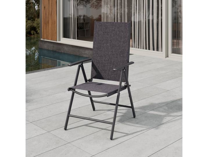 Gartenstuhl Metall, Kunststoff, Textil Anthrazit, Schwarz, Dunkelgrau