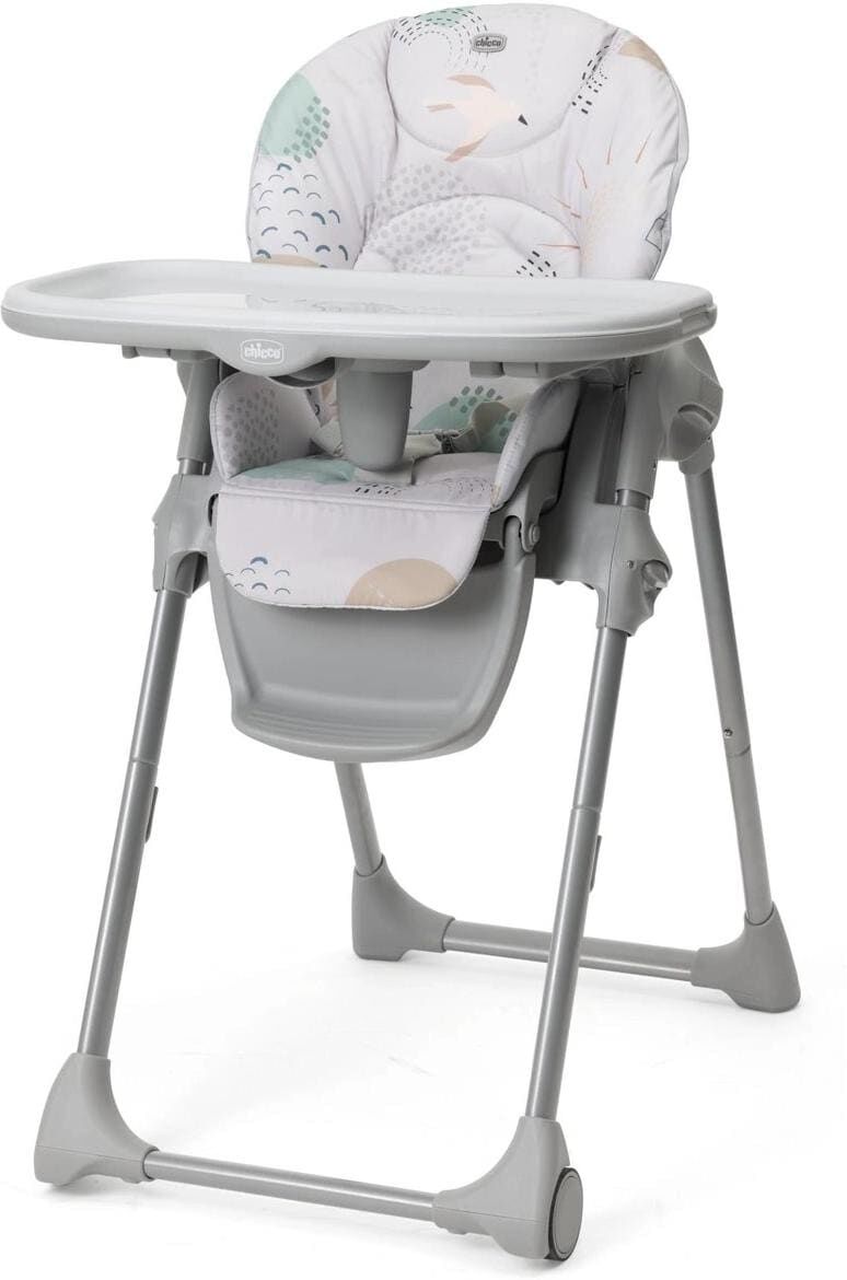 Hochstuhl CHICCO "Polly Easy Landscape", Baby, Gr. B/H/T: 50,5cm x 107cm x 81,5cm, grün, weiß, Aluminium, Metall, Stühle Hochstuhl grün, weiß B/H/T: 50,5cm x 107cm x 81,5cm