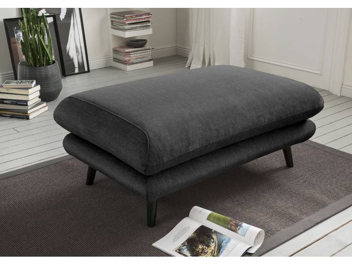 Polsterhocker HOME AFFAIRE Levke bequem und elegant , grau (anthrazit), B:116cm H:47cm T:77cm, 100% Polyester, Hocker, Polsterhocker