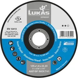 Lukas, Sägeblatt, Trennscheibe T41 für Edelstahl 125x1 mm gerade