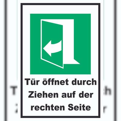 HB-Druck Tür öffnet durch Ziehen auf der rechten Seite A5 (148x210mm) Schild