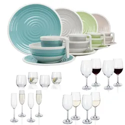 Moritz Harmonie Geschirr 16-teilig + Gläser Variation Ebay Geschirr + 16 Gläser für 4 Personen