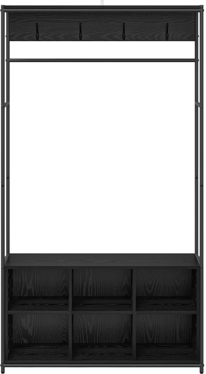 vidaXL Portemanteau avec banc à chaussures Chêne noir