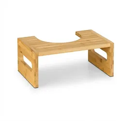 Relaxdays Toilettenhocker, Stuhlgang Unterstützung, WC Hocker für Erwachsene, Bambus, HxBxT: 18,5 x 43,5 x 28 cm, natur