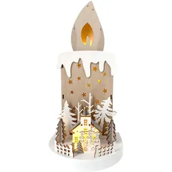 HTI-Living, Weihnachtsbeleuchtung, LED Weihnachtsdeko Kerze mit Kirche und Sternsingern