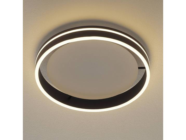 Q-Smart-Home Paul Neuhaus Q-VITO LED-Deckenlampe 40cm anthrazit Q-Vito, dimmbar, schwarz, für Wohn- / Esszimmer, Metall, Modern