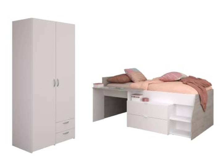Parisot Kinderzimmer 2-teilig Milky 14 Weiß/Grey Loft