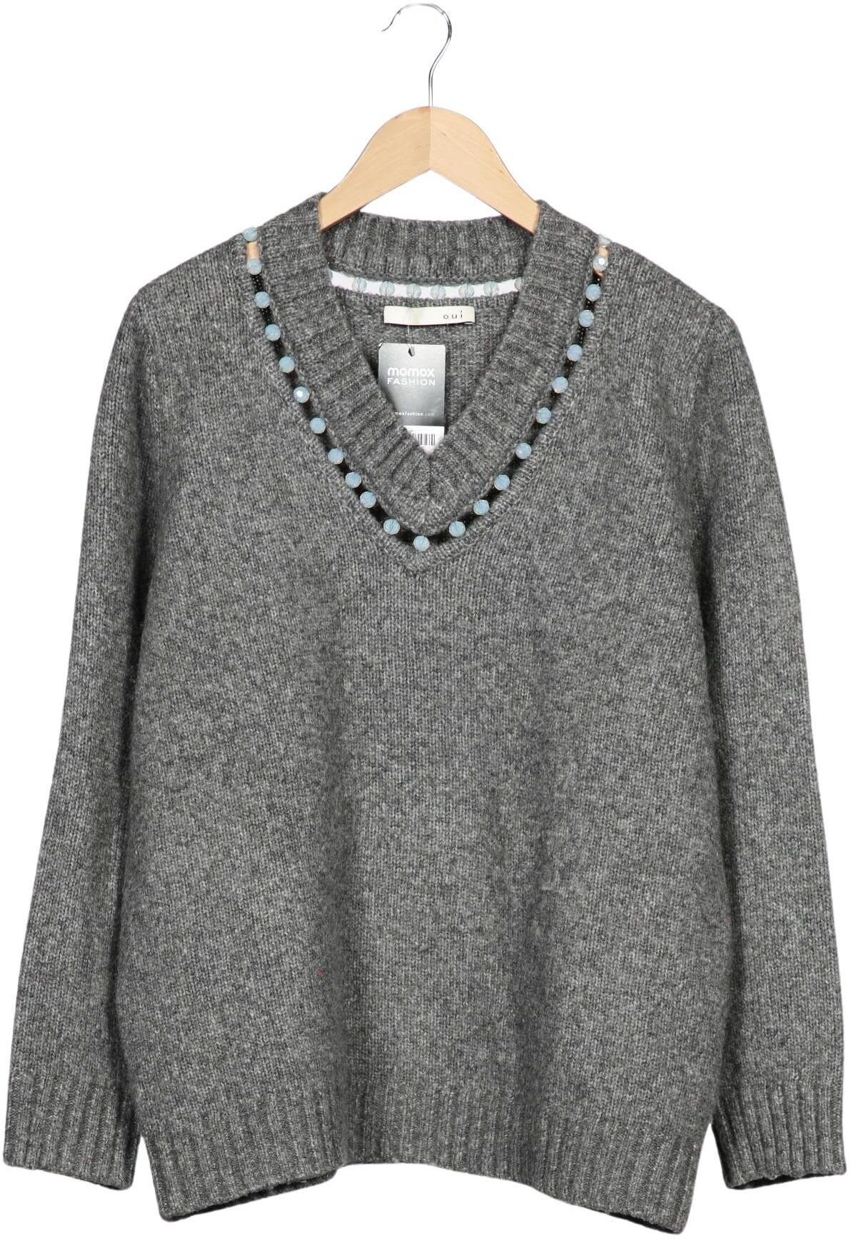 Oui Damen Pullover, Grau, Gr. EU 40, Synthetik / Wolle - Second Hand