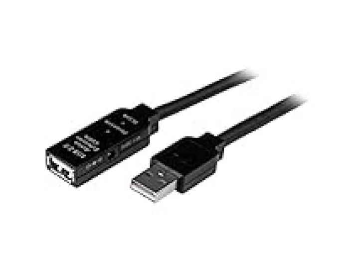 StarTech Rallonge USB 2.0 Active 10m - USB-A M/F, Noir (USB2AAEXT10M)