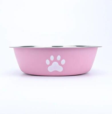 Uplift Essentials Anti Skid Stainless Steel Bowl High Performance Feeding Station With Integrated Silicone Base For Dogs & Cats pink 4.3 In (11 Cm)