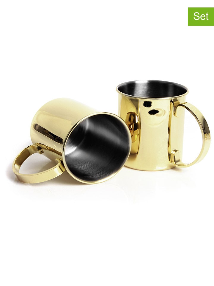 Echtwerk 2er-Set: Cocktail-Becher in Gold - 1 l - onesize