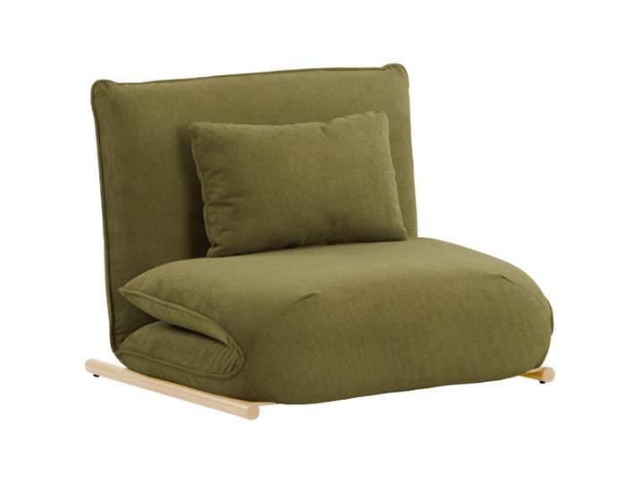 Mid.you Sessel Velin, Grün, Nussbaum, Metall, Füllung: Schaumstoff, 93x97x80 cm, Liegefunktion, Wohnzimmer, Sessel, Sonstige Sessel
