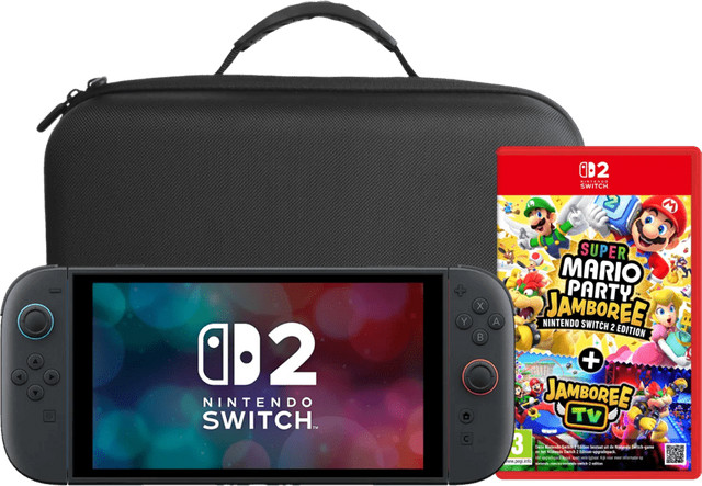 Nintendo Switch 2 (2026) met Super Mario Party Jamboree en BlueBuilt Travelcase XL