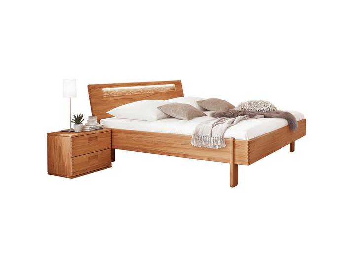 Escando Natürlich Sc Bett, Kernbuche, Holz, Kernbuche, massiv, 180x200 cm, Pefc, Goldenes M, Made in Germany, Dgm, in verschiedenen Holzarten erhältlich, Schlafzimmer, Betten, Doppelbetten