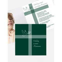 Einladung zur Kommunion selbst gestalten mit Spruch und Fotos im Onlinedesigner bei Meine-Kartenmanufaktur.de