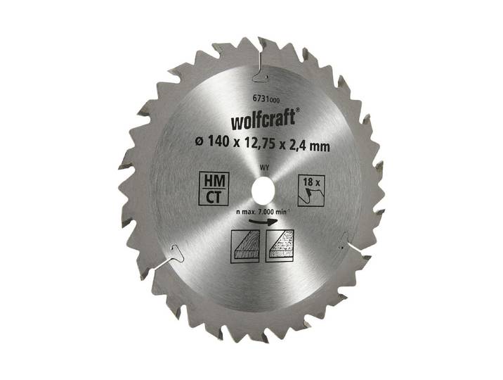 Wolfcraft Handkreissägeblatt HM 18 Zähne ⌀ 14 cm