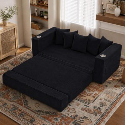 Dovelina 76IN Folding Convertible Sofa Bed Black