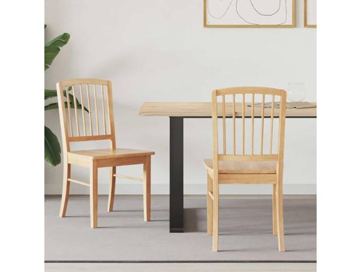 HGPOTUY Esszimmerstühle 2 STK Massives Gummiholz Natur Stabile Konstruktion, Bequeme Rückenlehne, Modernes Design, Pflegeleicht, Vielseitig Einsetzbar
