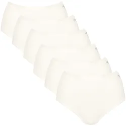Sloggi Damen Highwaist-Slips, 6er Pack - GO Daily Cotton Highwaist 6P, Unterhose, Stretch-Baumwolle Weiß / M