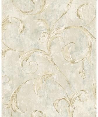Seabrook Designs Creswell Scroll Unpasted Wallpaper