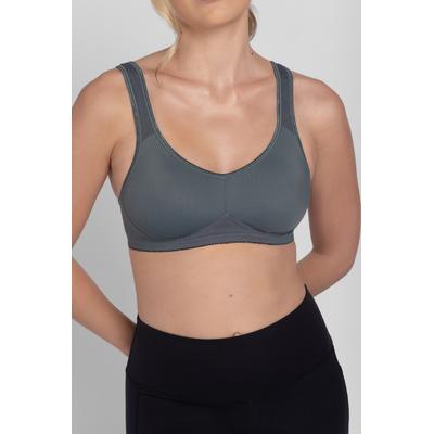 Sport-BH DORINA "FLEX", Damen, Gr. 75, Cup C, grau (grün), Obermaterial: 75% Polyamid, 15% Polyester, 10% Elasthan, bequem, BHs Sport-BH, mit atmungsaktiven Mesh-Trägern