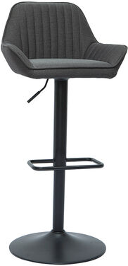 Miliboo Design-Barhocker verstellbar anthrazitgrauer Stoff 2er-Set RONNIE